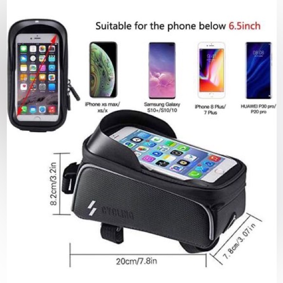 New Bike Front Frame Mount Bag Waterproof Bicycle Top Tube Cycling Phone Holder - Picture 4 of 9